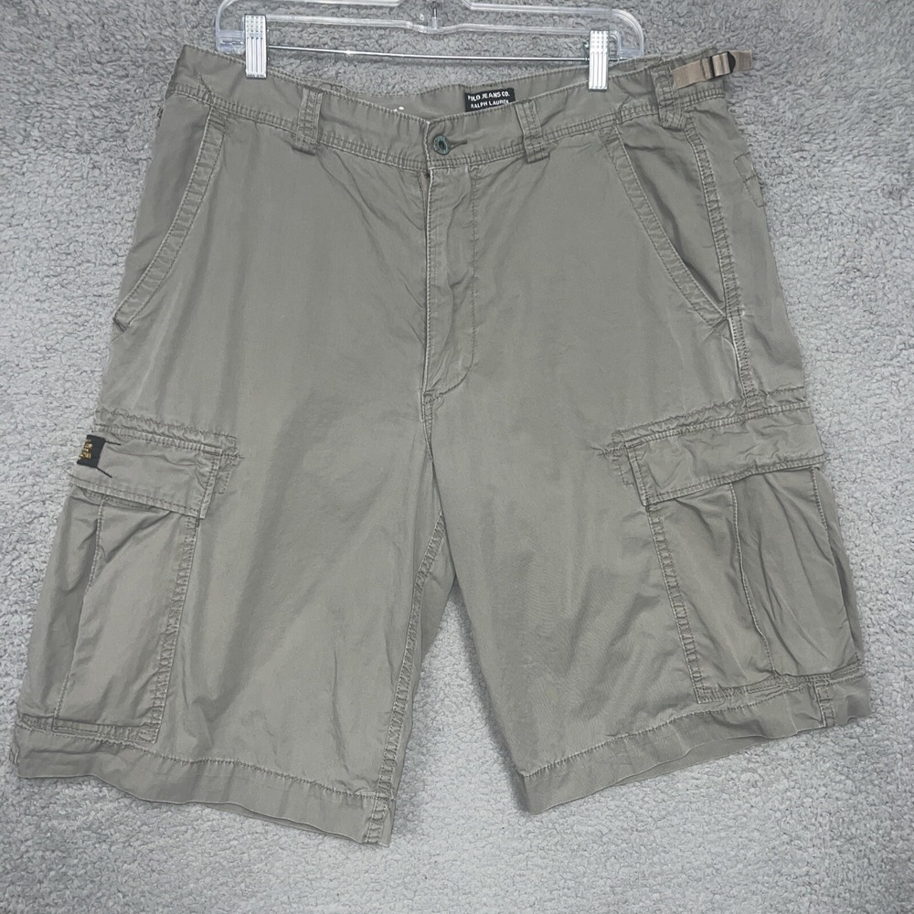 VTG Polo Jean Co Ralph Lauren Shorts Men's 36 x 12 Green Cargo Y2K Military Army